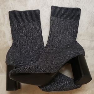 Zara Womens Gray/Black Stretched Boots Size 10